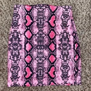 Snake skin mini skirt